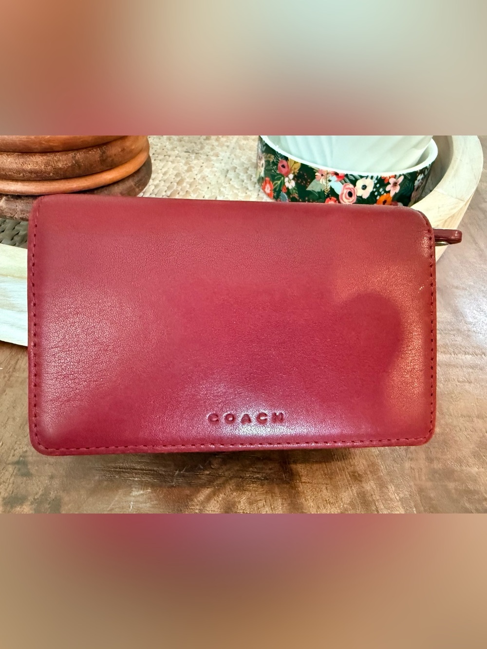Vintage Coach Leather Zip mini wallet/keychain